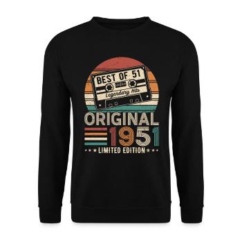 Millésime 1951 - Né légendaire - Sweat-shirt Unisexe - noir - Devant - Alina (178cm) & Michal (187cm)