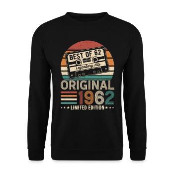 Born in 1962 - Vintage Legends - Unisex Sweatshirt - black - Front - Alina (178cm) & Michal (187cm)