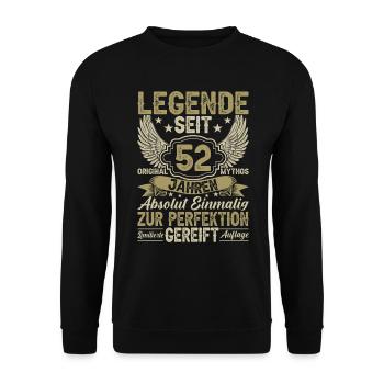 Legende seit 52 Jahren - Unisex Pullover - Schwarz - Vorne - Alina (178cm) & Michal (187cm)