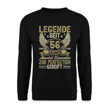 Legende seit 56 Jahren - Unisex Pullover - Schwarz - Vorne - Alina (178cm) & Michal (187cm)