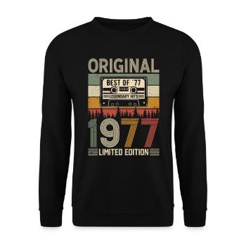Vintage 1979 Birthday - Unisex Sweatshirt - black - Front - Alina (178cm) & Michal (187cm)