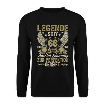 Legende seit 68 Jahren - Unisex Pullover - Schwarz - Vorne - Alina (178cm) & Michal (187cm)