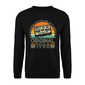 Anniversaire vintage 1988 - Sweat-shirt Unisexe - noir - Devant - Alina (178cm) & Michal (187cm)