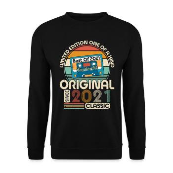 Glückliche Jahre 2021 - Unisex Pullover - Schwarz - Vorne - Alina (178cm) & Michal (187cm)