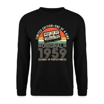 Die Legenden wurden in den Jahren 1959 - 1959 geboren - Unisex Pullover - Schwarz - Vorne - Alina (178cm) & Michal (187cm)