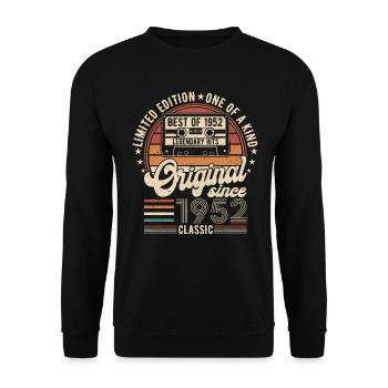 1952 Geburtstag Geboren im Jahr 1952 Vintage Retro. Editio - Unisex Pullover - Schwarz - Vorne - Alina (178cm) & Michal (187cm)