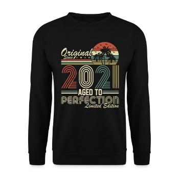 2021 Original 2021 Vintage Vintage Retro anniversa - Unisex Sweatshirt - black - Front - Alina (178cm) & Michal (187cm)