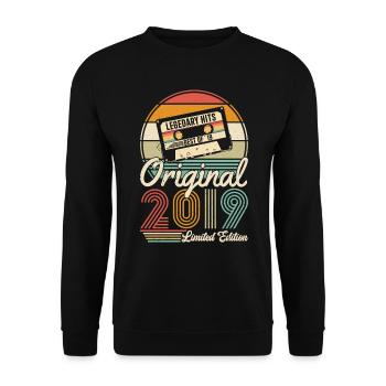 Original 2019 Vintage Vintage Retro Birthday - Sweat-shirt Unisexe - noir - Devant - Alina (178cm) & Michal (187cm)