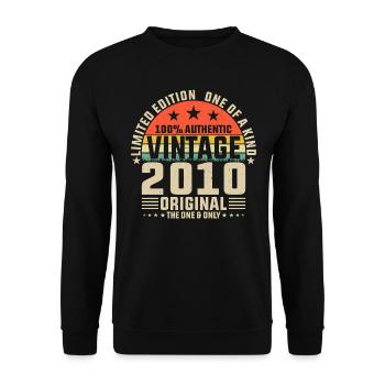 Design rétro vintage créatif 2010 - Sweat-shirt Unisexe - noir - Devant - Alina (178cm) & Michal (187cm)