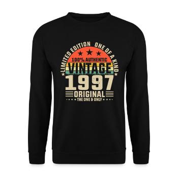 1997 Vintage - 27 Years Anniversary - Vintage - Unisex Sweatshirt - black - Front - Alina (178cm) & Michal (187cm)