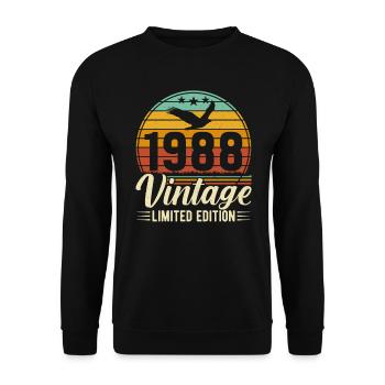 Einzigartiges 1988 Jahrgang Retro Geburtstag - Unisex Pullover - Schwarz - Vorne - Alina (178cm) & Michal (187cm)