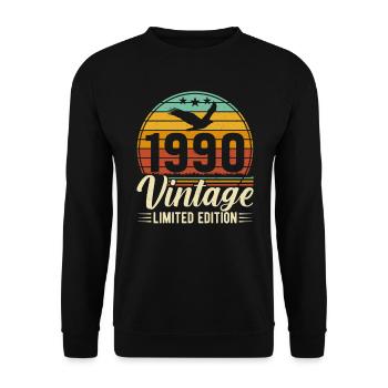 1990's Vintage Vintage Retro Design - Unisex Sweatshirt - black - Front - Alina (178cm) & Michal (187cm)