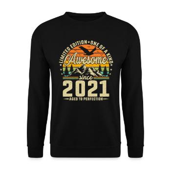 Design d’anniversaire rétro créatif 2021 - Sweat-shirt Unisexe - noir - Devant - Alina (178cm) & Michal (187cm)