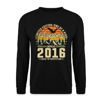 Design rétro vintage créatif 2016 - Sweat-shirt Unisexe - noir - Devant - Alina (178cm) & Michal (187cm)