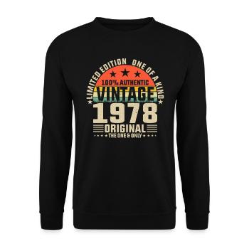 Classique 1978 anniversaire rétro Look - Sweat-shirt Unisexe - noir - Devant - Alina (178cm) & Michal (187cm)