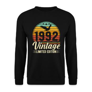 Élégant 1992 Vintage Vintage anniversaire rétro - Sweat-shirt Unisexe - noir - Devant - Alina (178cm) & Michal (187cm)