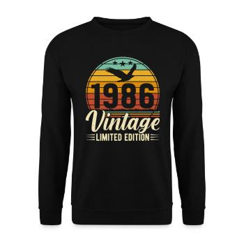 Stilvolles 1986 Geburtstagsjubiläum - Unisex Pullover - Schwarz - Vorne - Alina (178cm) & Michal (187cm)