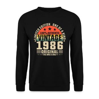 Rétro mélomane Cassette Cassette 1986 Vintage - Sweat-shirt Unisexe - noir - Devant - Alina (178cm) & Michal (187cm)
