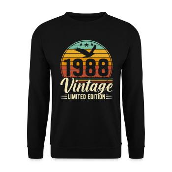 Creative Design for 36th Birthday Vintage 1988 - Unisex Sweatshirt - black - Front - Alina (178cm) & Michal (187cm)