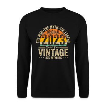 Design Vintage Créatif 2023 Vintage - Sweat-shirt Unisexe - noir - Devant - Alina (178cm) & Michal (187cm)