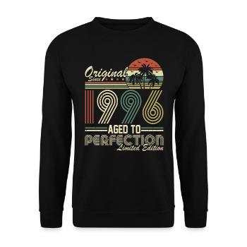 Creative 1996 Vintage Birthday Design - Unisex Sweatshirt - black - Front - Alina (178cm) & Michal (187cm)