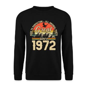 Original 1972s Vintage Vintage Retro Design - Unisex Sweatshirt - black - Front - Alina (178cm) & Michal (187cm)