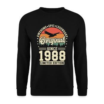 Unique 1988 Vintage Vintage Retro - Unisex Sweatshirt - black - Front - Alina (178cm) & Michal (187cm)