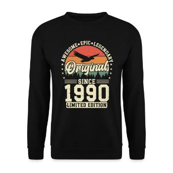 Fresh & Vibrant 1990s Vintage - Unisex Sweatshirt - black - Front - Alina (178cm) & Michal (187cm)
