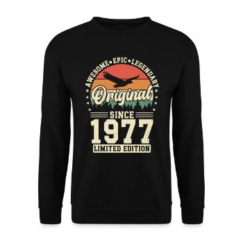 Originals 1977 Vintage Vintage Birthday Retro - Unisex Sweatshirt - black - Front - Alina (178cm) & Michal (187cm)