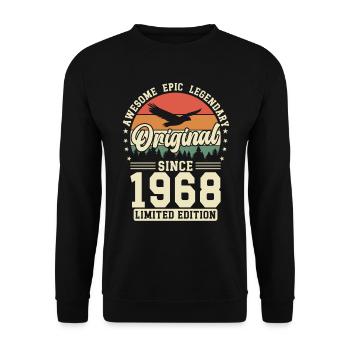 Kreatives Vintage 1968 Jahrgang Retro Design - Unisex Pullover - Schwarz - Vorne - Alina (178cm) & Michal (187cm)