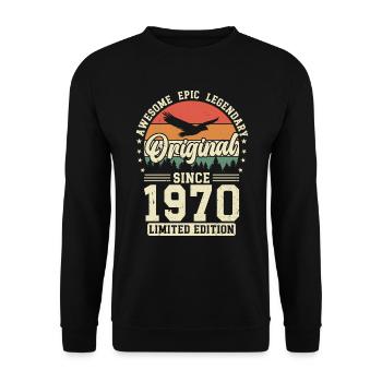 Originals 1970's Vintage Vintage Retro Design - Unisex Sweatshirt - black - Front - Alina (178cm) & Michal (187cm)