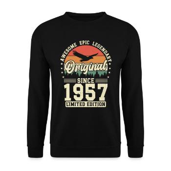 Originals 1957 Vintage Vintage Retro Gift Idea - Unisex Sweatshirt - black - Front - Alina (178cm) & Michal (187cm)