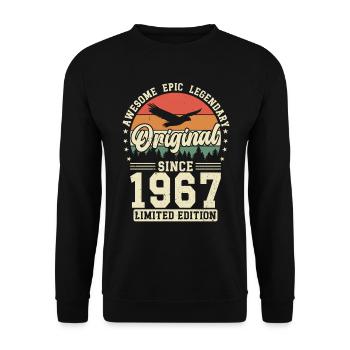 Creative Birthday Surprise Vintage 1967 - Unisex Sweatshirt - black - Front - Alina (178cm) & Michal (187cm)