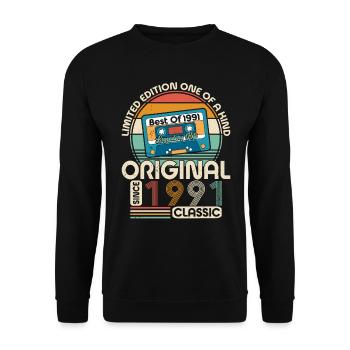 Originals 1991 Vintage Vintage Retro Design - Unisex Sweatshirt - black - Front - Alina (178cm) & Michal (187cm)