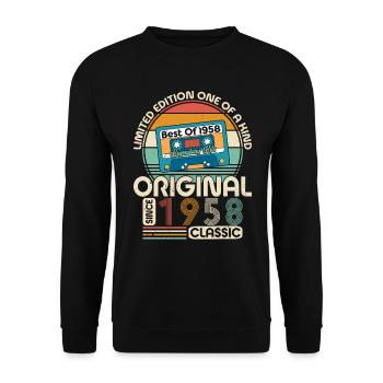 Authentique 1958 Vintage Vintage rétro - Sweat-shirt Unisexe - noir - Devant - Alina (178cm) & Michal (187cm)