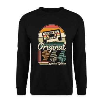 Vintage 1966 Legend - Unisex Pullover - Schwarz - Vorne - Alina (178cm) & Michal (187cm)