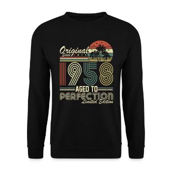 Vintage 1958 légendes Tee - Sweat-shirt Unisexe - noir - Devant - Alina (178cm) & Michal (187cm)