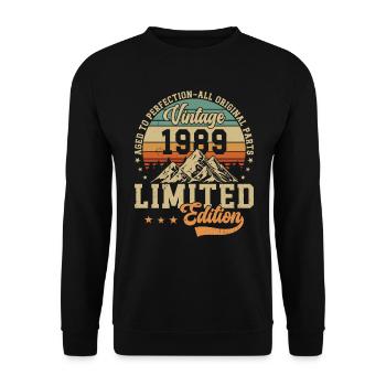 Vintage 1989 - Retro Birthday Gift - Unisex Pullover - Schwarz - Vorne - Alina (178cm) & Michal (187cm)