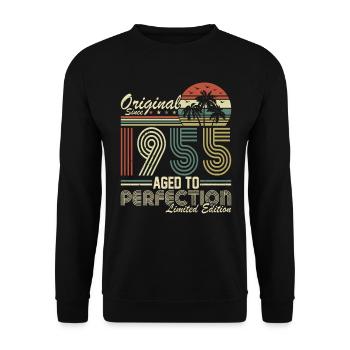 Vintage légende 1955 anniversaire Tee - Sweat-shirt Unisexe - noir - Devant - Alina (178cm) & Michal (187cm)