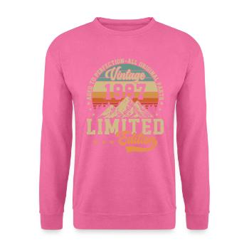 Original 1987 Vintage Birthday - Unisex Pullover - Pink - Vorne