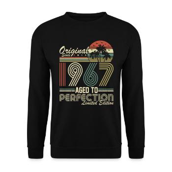 Vintage 1967 - Retro Birthday Gift Idea - Unisex Pullover - Schwarz - Vorne - Alina (178cm) & Michal (187cm)