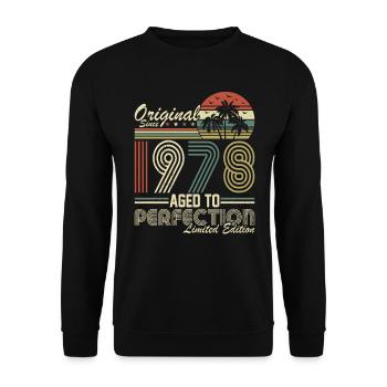 Legendary 1978 Vintage Birthday Gift - Unisex Pullover - Schwarz - Vorne - Alina (178cm) & Michal (187cm)