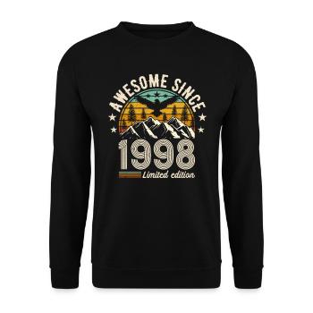 Vintage Legend - Born in '98 - Unisex Sweatshirt - black - Front - Alina (178cm) & Michal (187cm)