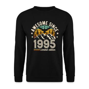 Vintage Legend 1995 - Retro Birthday Gift - Unisex Pullover - Schwarz - Vorne - Alina (178cm) & Michal (187cm)