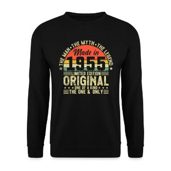1955 Vintage Legend - Unisex Pullover - Schwarz - Vorne - Alina (178cm) & Michal (187cm)