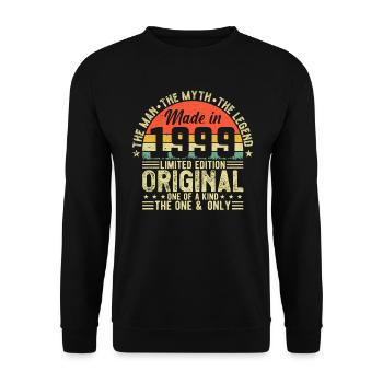 Vintage 1999 Legend - Unisex Pullover - Schwarz - Vorne - Alina (178cm) & Michal (187cm)