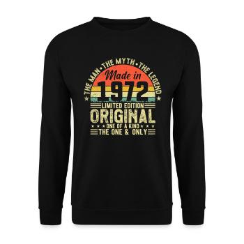 Légende vintage 1972 - Sweat-shirt Unisexe - noir - Devant - Alina (178cm) & Michal (187cm)