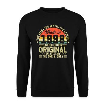 Vintage Legend 1998 - Unisex Pullover - Schwarz - Vorne - Alina (178cm) & Michal (187cm)