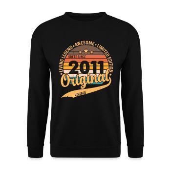 Vintage Legend 2011 - Retro Birthday Gift Idea - Unisex Sweatshirt - black - Front - Alina (178cm) & Michal (187cm)