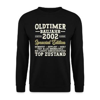 Vintage 2002 - Legendary Birth Year - Unisex Pullover - Schwarz - Vorne - Alina (178cm) & Michal (187cm)